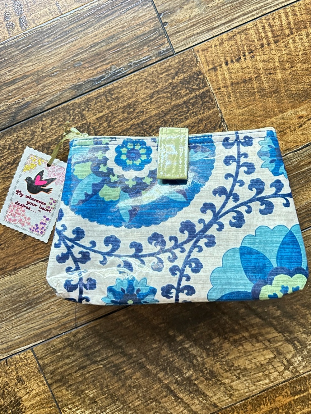 Enchante‎ Accessories Makeup bag, pouch. Travel, wipeable, NWT 
green & blue